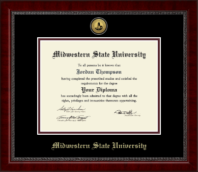 Midwestern State University diploma frame - Gold Engraved Medallion Diploma Frame in Sutton