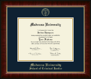 Madonna University Gold Embossed Diploma Frame in Murano