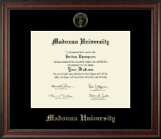 Madonna University Gold Embossed Diploma Frame in Studio