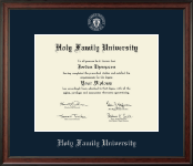 Holy Family University Silver Embossed Diploma Frame in Studio