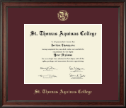 St. Thomas Aquinas College Gold Embossed Diploma Frame in Studio