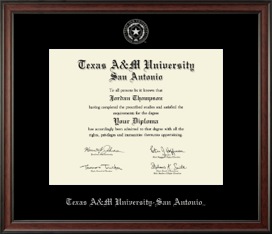 Texas A&M University at San Antonio diploma frame - Silver Embossed Diploma Frame in Studio