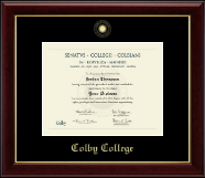 Colby College Gold Embossed Diploma Frame in Gallery