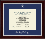 Colby College Silver Embossed Diploma Frame in Gallery Silver