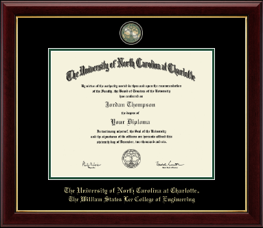 The University of North Carolina at Charlotte diploma frame - Masterpiece Medallion Diploma Frame in Gallery