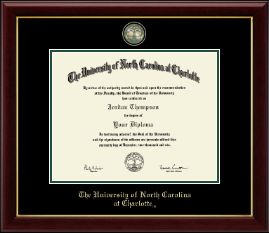 The University of North Carolina at Charlotte diploma frame - Masterpiece Medallion Diploma Frame in Gallery