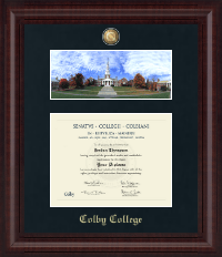 Colby College diploma frame - Campus Scene Masterpiece Diploma Frame in Premier