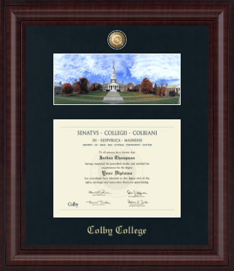 Colby College diploma frame - Campus Scene Masterpiece Diploma Frame in Premier