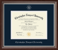 Christopher Newport University Silver Embossed Diploma Frame in Devonshire