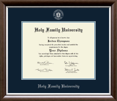 Holy Family University diploma frame - Silver Embossed Diploma Frame in Devonshire
