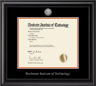 Rochester Institute of Technology Silver Engraved Medallion Diploma Frame in Midnight