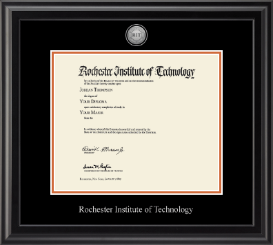 Rochester Institute of Technology diploma frame - Silver Engraved Medallion Diploma Frame in Midnight