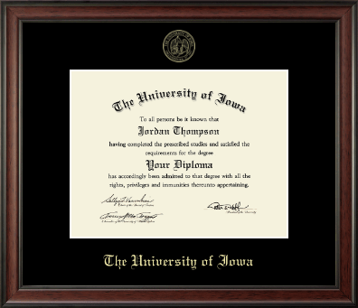 The University of Iowa diploma frame - Gold Embossed Diploma Frame in Studio