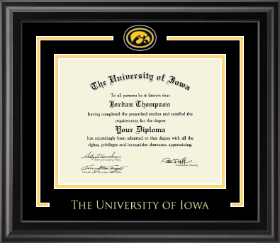The University of Iowa diploma frame - Spirit Medallion Diploma Frame in Midnight
