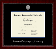 Lawrence Technological University diploma frame - Silver Engraved Medallion Diploma Frame in Sutton