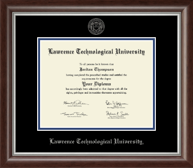 Lawrence Technological University diploma frame - Silver Embossed Diploma Frame in Devonshire