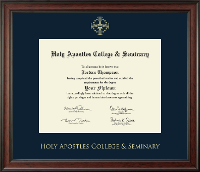 Holy Apostles College & Seminary diploma frame - Gold Embossed Diploma Frame in Studio