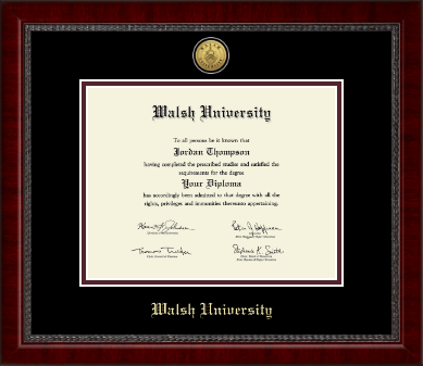 Walsh University diploma frame - Gold Engraved Medallion Diploma Frame in Sutton