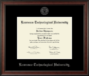 Lawrence Technological University diploma frame - Silver Embossed Diploma Frame in Studio