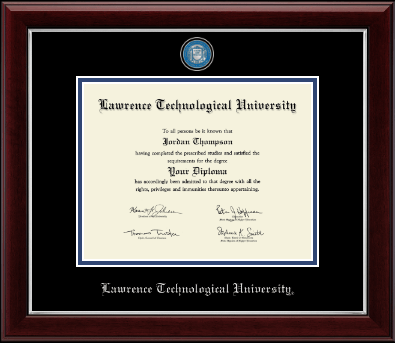 Lawrence Technological University diploma frame - Masterpiece Medallion Diploma Frame in Gallery Silver