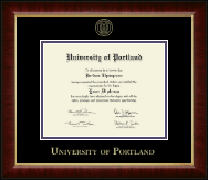 University of Portland Gold Embossed Diploma Frame in Murano