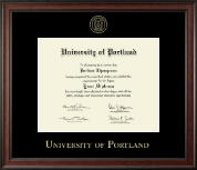 University of Portland Gold Embossed Diploma Frame in Studio