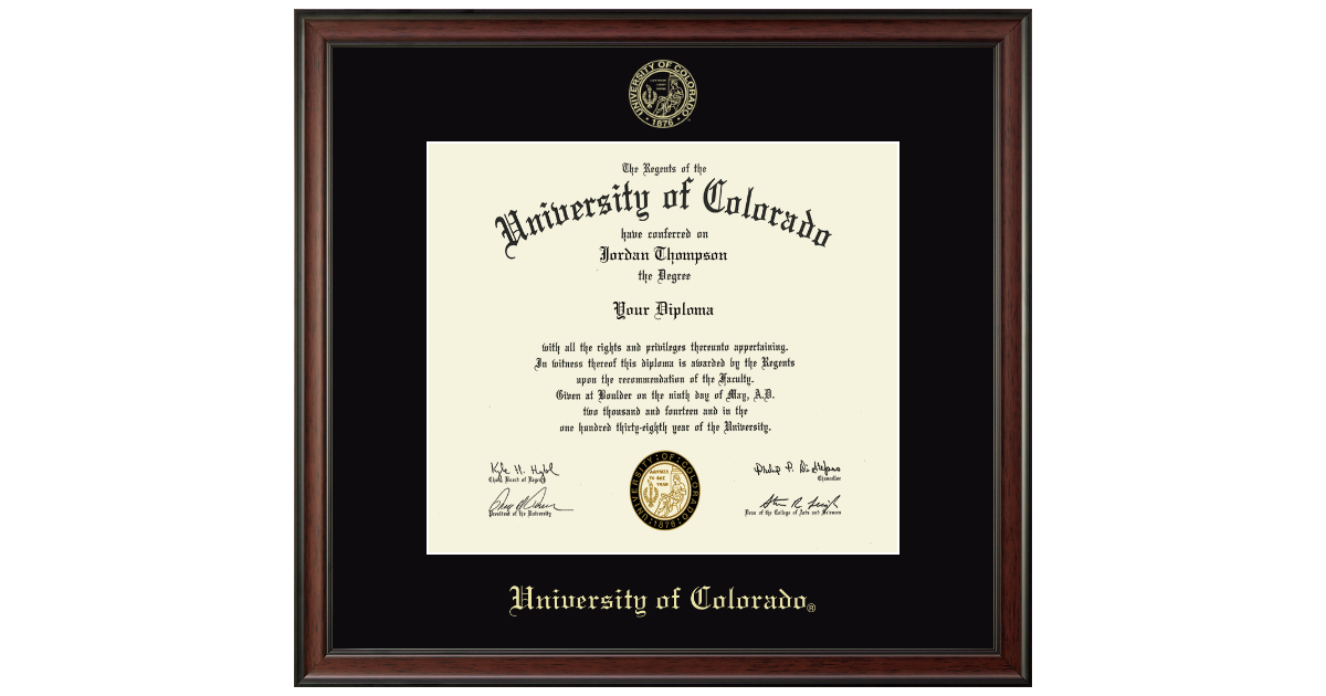 14"x16" Gold Embossed Diploma Frame in Studio University of Colorado