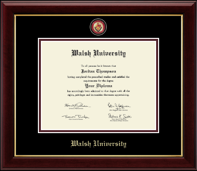 Walsh University diploma frame - Masterpiece Medallion Diploma Frame in Gallery