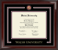 Walsh University Showcase Edition Diploma Frame in Encore