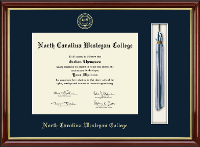 North Carolina Wesleyan College diploma frame - Tassel & Cord Diploma Frame in Southport Gold