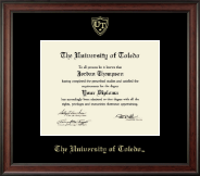 The University of Toledo diploma frame - Gold Embossed Diploma Frame in Studio