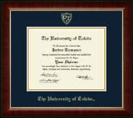 The University of Toledo Gold Embossed Diploma Frame in Murano