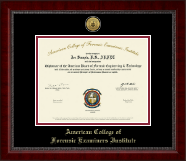 American College of Forensic Examiners Institute Gold Engraved Medallion Certificate Frame in Sutton