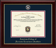 American College of Forensic Examiners Institute Masterpiece Medallion Diploma Frame in Gallery
