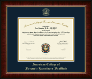 American College of Forensic Examiners Institute Gold Embossed Certificate Frame in Murano