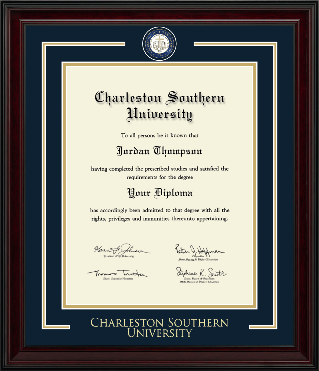 Charleston Southern University Showcase Edition Diploma Frame in Encore