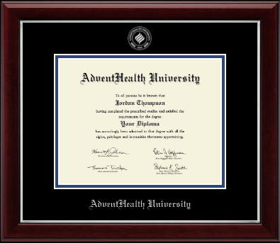 AdventHealth University diploma frame - Silver Embossed Diploma Frame in Gallery Silver