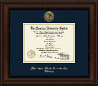 Montana State University Billings Gold Engraved Medallion Diploma Frame in Lenox