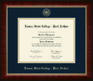 Lamar State College - Port Arthur diploma frame - Gold Embossed Diploma Frame in Murano