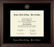 Lamar State College - Port Arthur diploma frame - Gold Embossed Diploma Frame in Studio