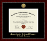 Massachusetts College of Pharmacy & Health Sciences diploma frame - Gold Engraved Medallion Diploma Frame in Sutton