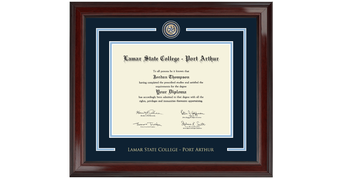 Showcase Edition Diploma Frame in Encore Lamar State College Port Arthur Item 327758 from