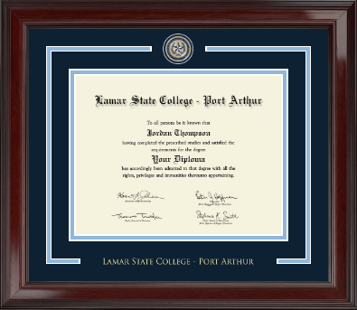 Lamar State College - Port Arthur diploma frame - Showcase Edition Diploma Frame in Encore