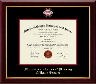 Massachusetts College of Pharmacy & Health Sciences diploma frame - Masterpiece Medallion Diploma Frame in Gallery