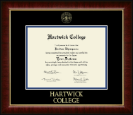 Hartwick College Gold Embossed Diploma Frame in Murano
