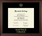 Hartwick College Gold Embossed Diploma Frame in Studio