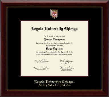 Loyola University Chicago diploma frame - Masterpiece Medallion Diploma Frame in Gallery