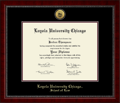 Loyola University Chicago diploma frame - Gold Engraved Medallion Diploma Frame in Sutton