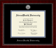 AdventHealth University Silver Engraved Medallion Diploma Frame in Sutton
