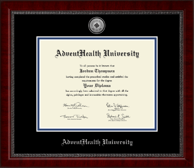 AdventHealth University diploma frame - Silver Engraved Medallion Diploma Frame in Sutton